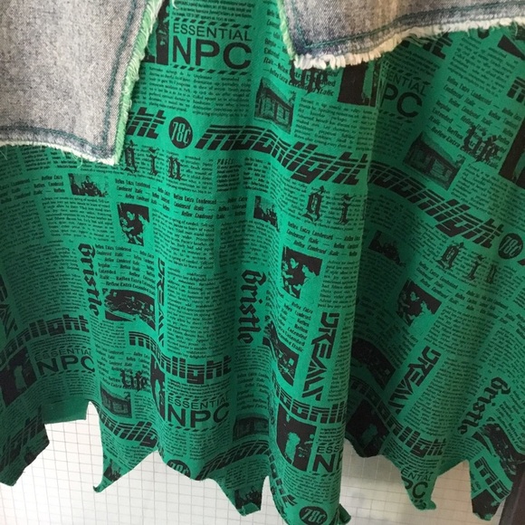 Mixed  material skirt - Picture 3 of 4